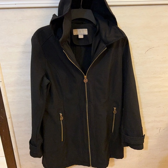 Michael Kors Black Utility Jacket with Detachable Hood - Picture 1 of 8